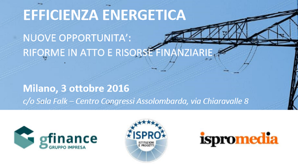 3 ottobre 2016 convegno Efficienza Energetica